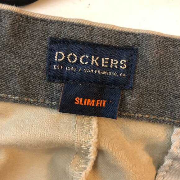 Dockers Mens Slim Fit Khaki Chino Pants Cotton Blend 36x30 - Picture 3 of 5